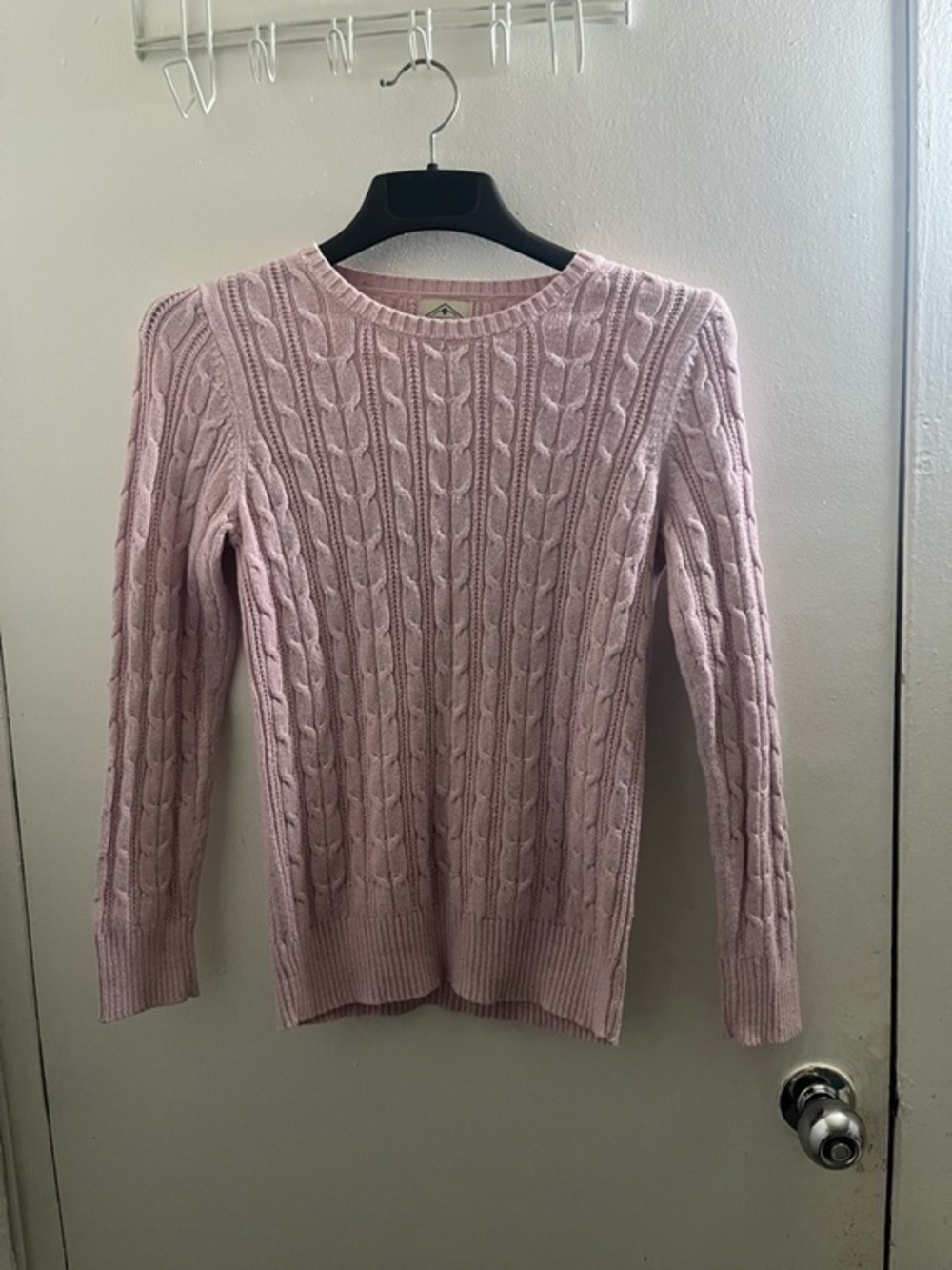 St.John’s bay Soft Cable Crewneck Sweater in Dusty Pink